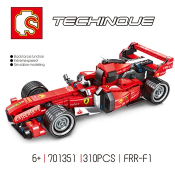 

Sembo Technic 701351 Ferraried F1 Super Racing pull back Car Model building blocks Set Classic collection Toys Gift For Children