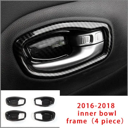 

For Jeep renegade 16-18 carbon fiber inner bowl frame molding trim 4pcs