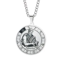 Elegant 316 Stainless Steel Zodiac Pendant Necklace - Timeless Horoscope Jewelry (LA721-11)