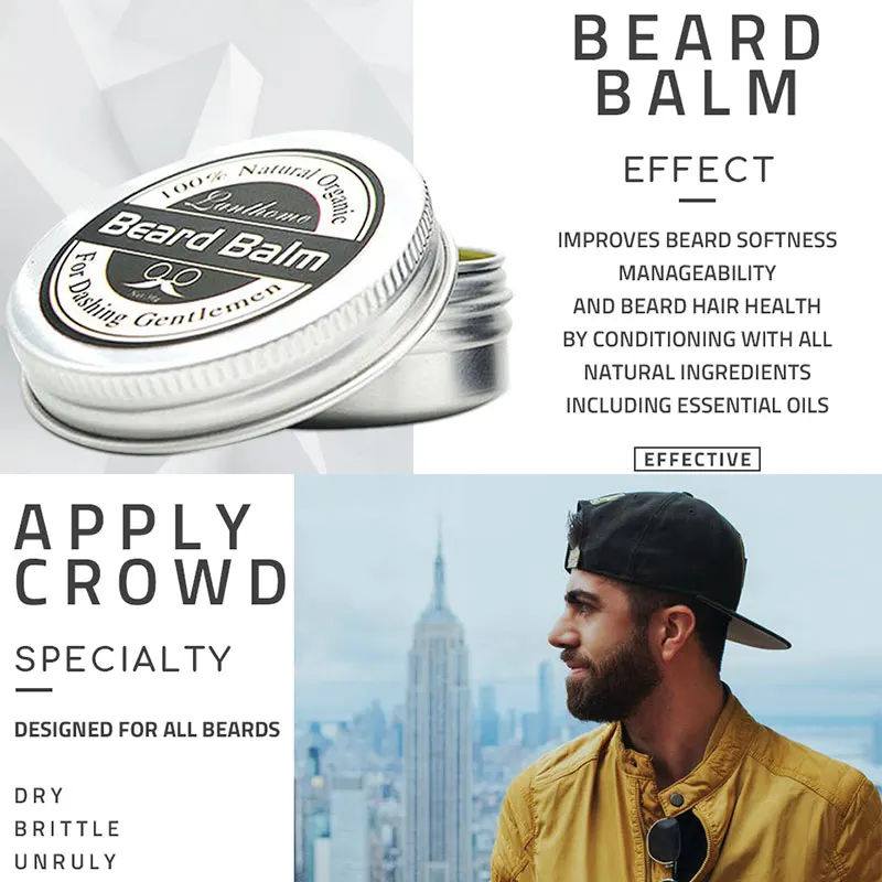 Natural Vanilla Mango Beard Growth Enhancer Oil Safe Facial Hair Beard Balm For Groomed Beard Growth Styling Moustache Serum