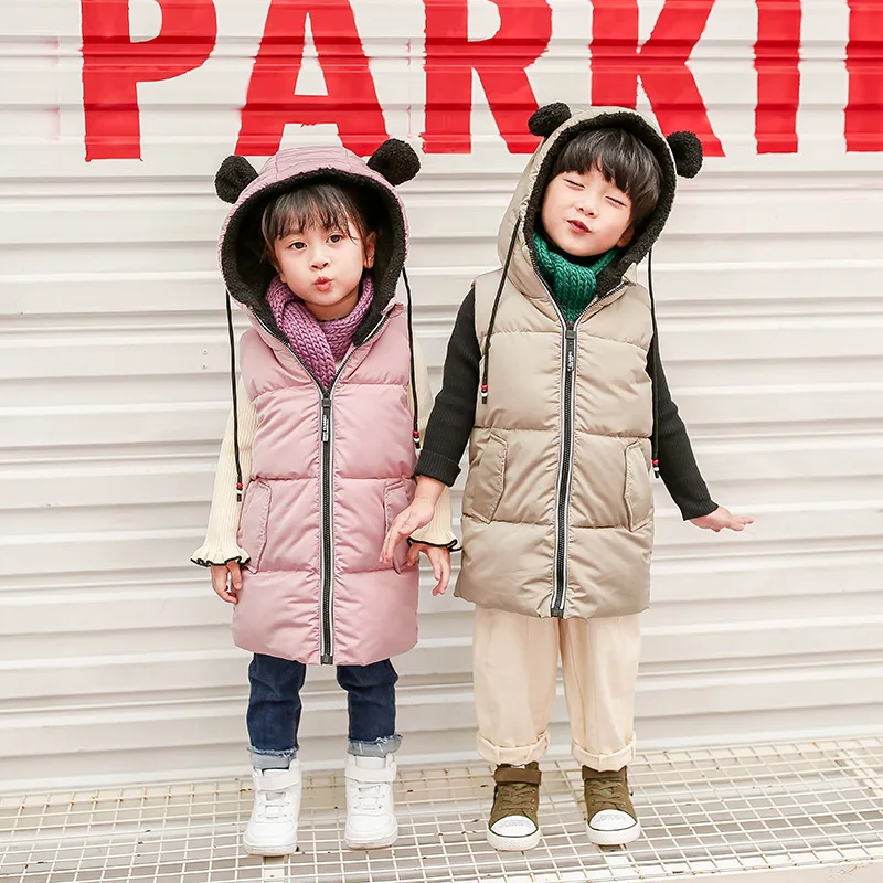 Najtaniej Kamizelka dziecięca dziecięca odzież wierzchnia płaszcze zimowe odzież dziecięca ciepła bawełniana kamizelka dziecięca z kapturem dla chłopięca i dziewczęca kamizelka dla wieku 3 7 lat