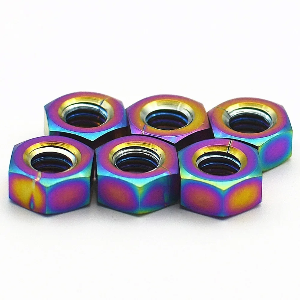 M6  Titanium nuts Flange nuts Rainbow color (3)