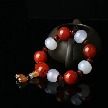 

Agate Jade Bead Bracelet Charm Jewellery Fashion Accessories Stone Natural Chinese Jadeite Carved Amulet Gifts for Women Men