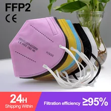 10-100 pces ffp2 mascarillas fpp2 aprovado adulto kn95 máscara facial fpp2 máscara de máscara de 5 camadas proteger o ce de máscara de boca reutilizável ffp2mask