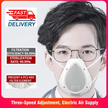 

PM2.5 mouth Mask respirator 99% Filtering Anti Dust Protective Mask Adult Dust Electric Air Purification Mask for USB Charging