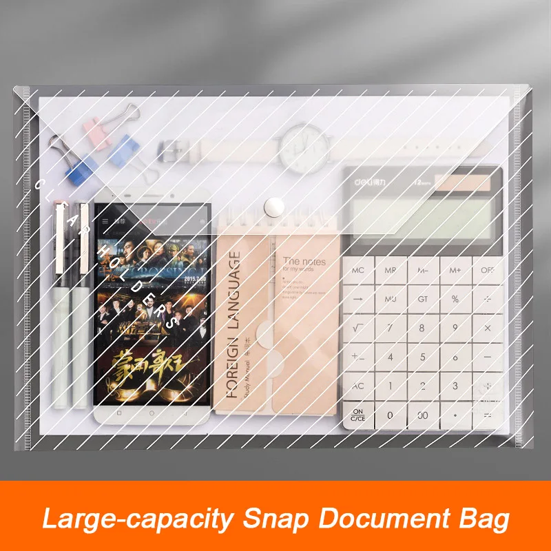25pcs File Bag Transparent Plastic A4 Documents Filing Storage Bag Student Organizer Information Pocket Folders Stationery file folder,document organizer,file storage bag,binder pockets,document manager