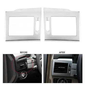 

2pcs ABS Chrome Side Air Vent Outlet Trim Cover Fit for Mercedes-Benz GLK X204 2008 2009 2010 2011 2012 Silver Car Accessories