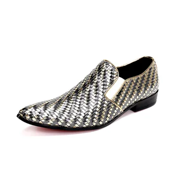 

Steel Toe Shoes Fashion Genuine Leather British Style Slip-on Pointed Metal Toe Loafers Men Full Grain Leather Cow Leather Solid