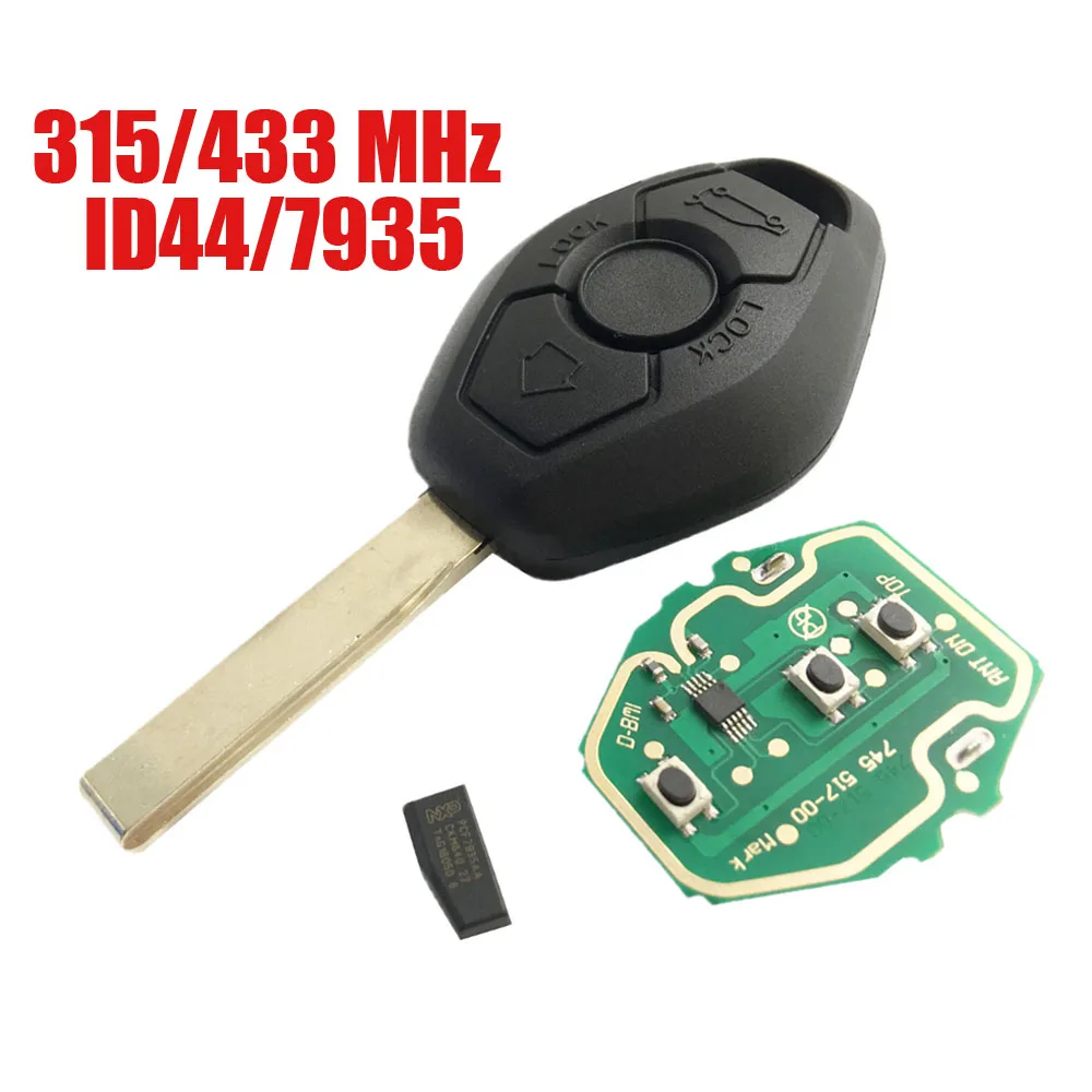 Корпус автомобильного ключа для BMW EWS чип PCF7935 315 МГц/433 МГц X3 X5 Z3 Z4 1/3/5/7 Series HU92 Blade |