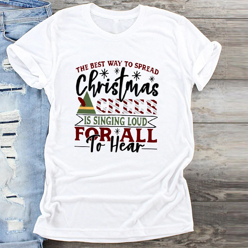 Новогодняя футболка с изображением печенья, Рождественская футболка с графикой Tumblr, женские футболки, футболки с принтом, модные женские футболки - Цвет: CZ20225