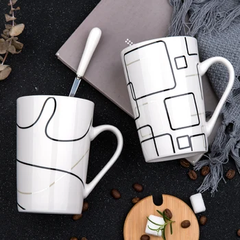 

Creative Painted Large Ceramic Coffee Mug White Mugs Original Coffee Cup Kids Unique Ceramic Mugs Personalized Tea Cups II50MKB