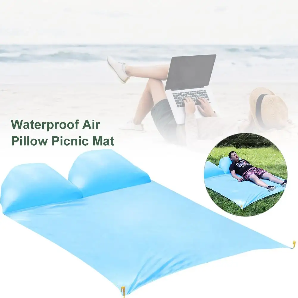 Водонепроницаемая воздушная подушка коврик для пикника на открытом воздухе с подушкой портативный коврик для влаги с дикингом пляжный коврик с искусственной травой хорошего качества