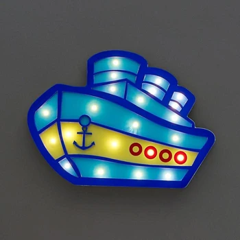 

Night light "Ship" 22хLED batteries 2ААА blue-yellow 29х3,5х21 cm 5089596