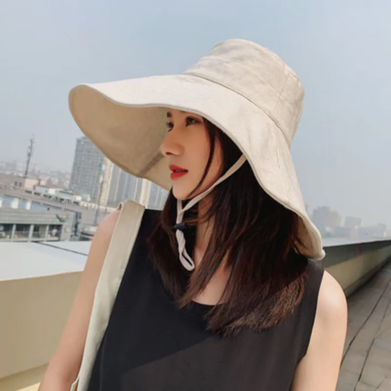 

Sunshade Cap Female Sunscreen Ultraviolet Large Rim Shade Japanese Fisherman's Cap Summer Cap Eaves Thin