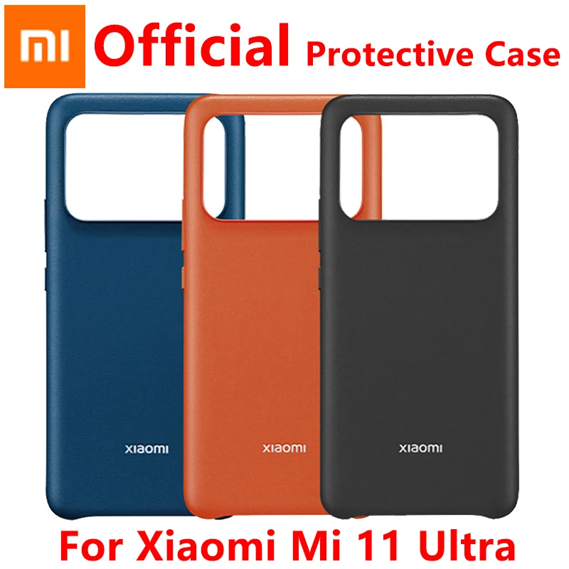 Оригинальный чехол для Xiaomi MI 11 Ultra кожаный защитный с имитацией кожи жесткий