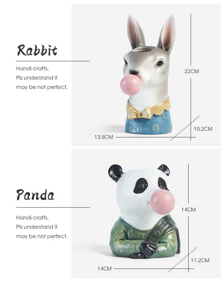 Resin Succulent Plants Flower Zebra Planter Plant Pot Vases Basket Lovely Animal Head Vase for Home Decor 5