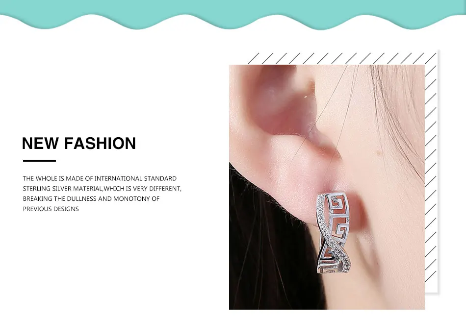 DOTEFFIL 925 Sterling Silver Classic AAA Zircon Earrings Fashion For Woman Wedding Engagement Party Gift Jewelry