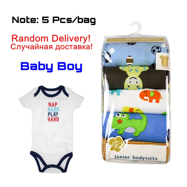 Boy 5Pieces Детские комбинезоны, 5 шт. в упаковке детская хлопковая летняя одежда с короткими рукавами для мальчиков и девочек, одежда для новорожденных комбинезон Лидер продаж, комплект одежды для малышей - Цвет: Boy 5Pieces