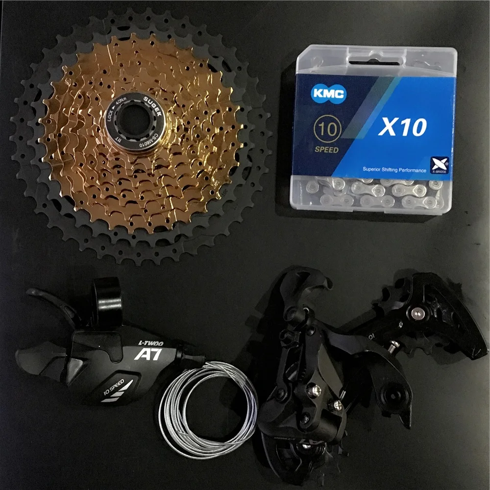 10S Groupset 1*10 Скорость MTB группа набор 10 S 42T Кассетный переключатель задний переключатель цепь передач горный велосипед группа набор для частей m610 m670 x5 x7 - Цвет: 10S Groupset
