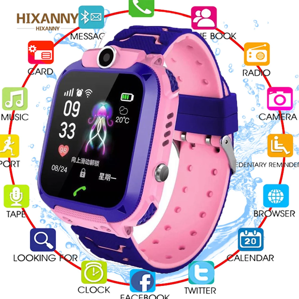 

2019 Smart Watch Phone Baby GPS Tracker Watch with SOS Anti-Lost Alarm Sim Card Slot Touch Screen for Children Kids Boys Girls