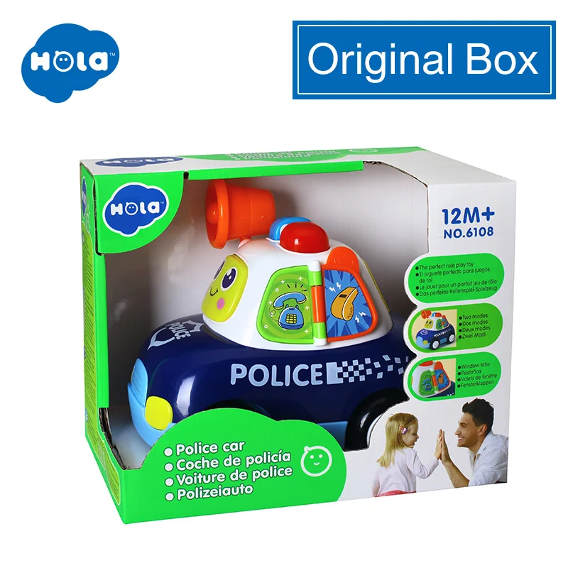 HOLA TOYS 6108 игрушечный автомобиль Детский мультяшный игрушечный автомобиль с музыкой и светильник для детей Подарки - Цвет: ORIGINAL BOX