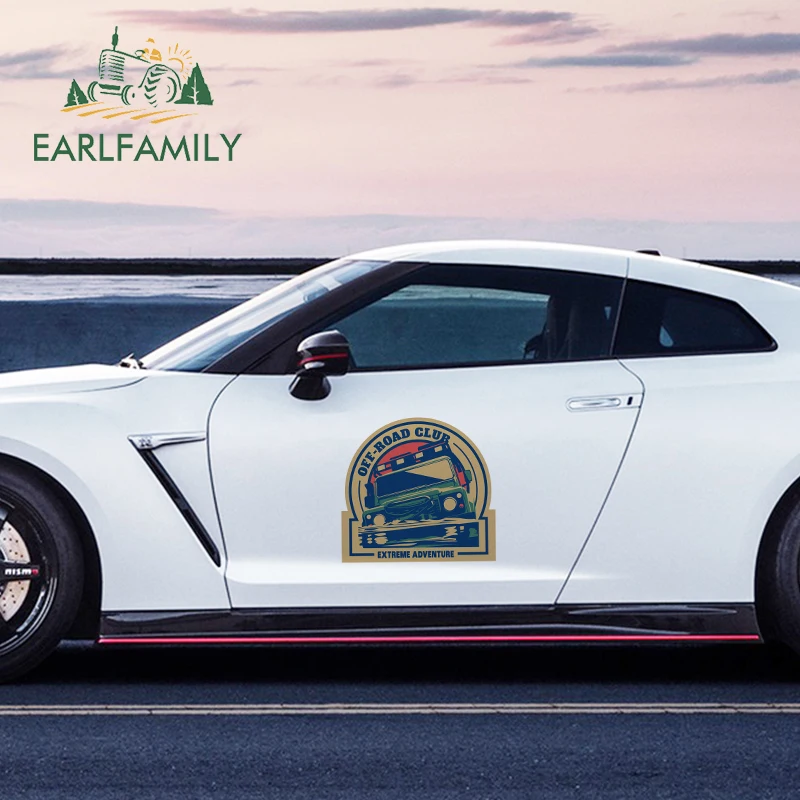 

EARLFAMILY 43 см x 40,4 см для внедорожника клуба, красивые большие автомобильные наклейки, индивидуальная печать, водонепроницаемая наклейка, виниловое украшение для двери автомобиля
