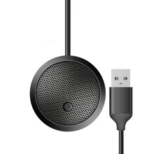 Micrófono USB de 3,5mm para reuniones, micrófono de escritorio con botón de silencio, indicador LED, Compatible con Windows, YouTube