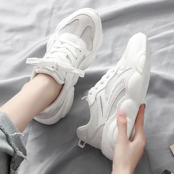 

2019 autumn new fashion simple solid color flat shoes women trend comfortable mesh breathable casual shoes