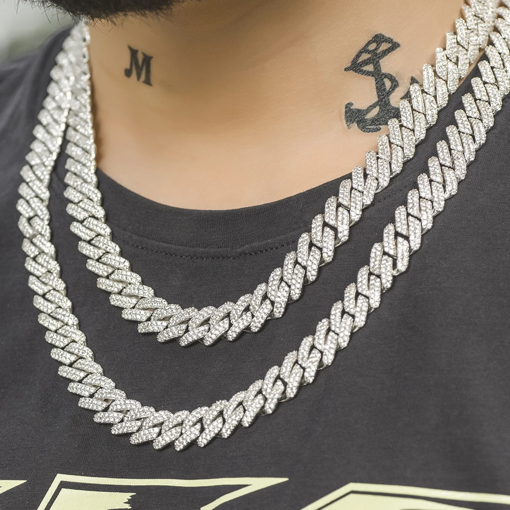 12mm Prong Cuban Link Choker Full Iced 