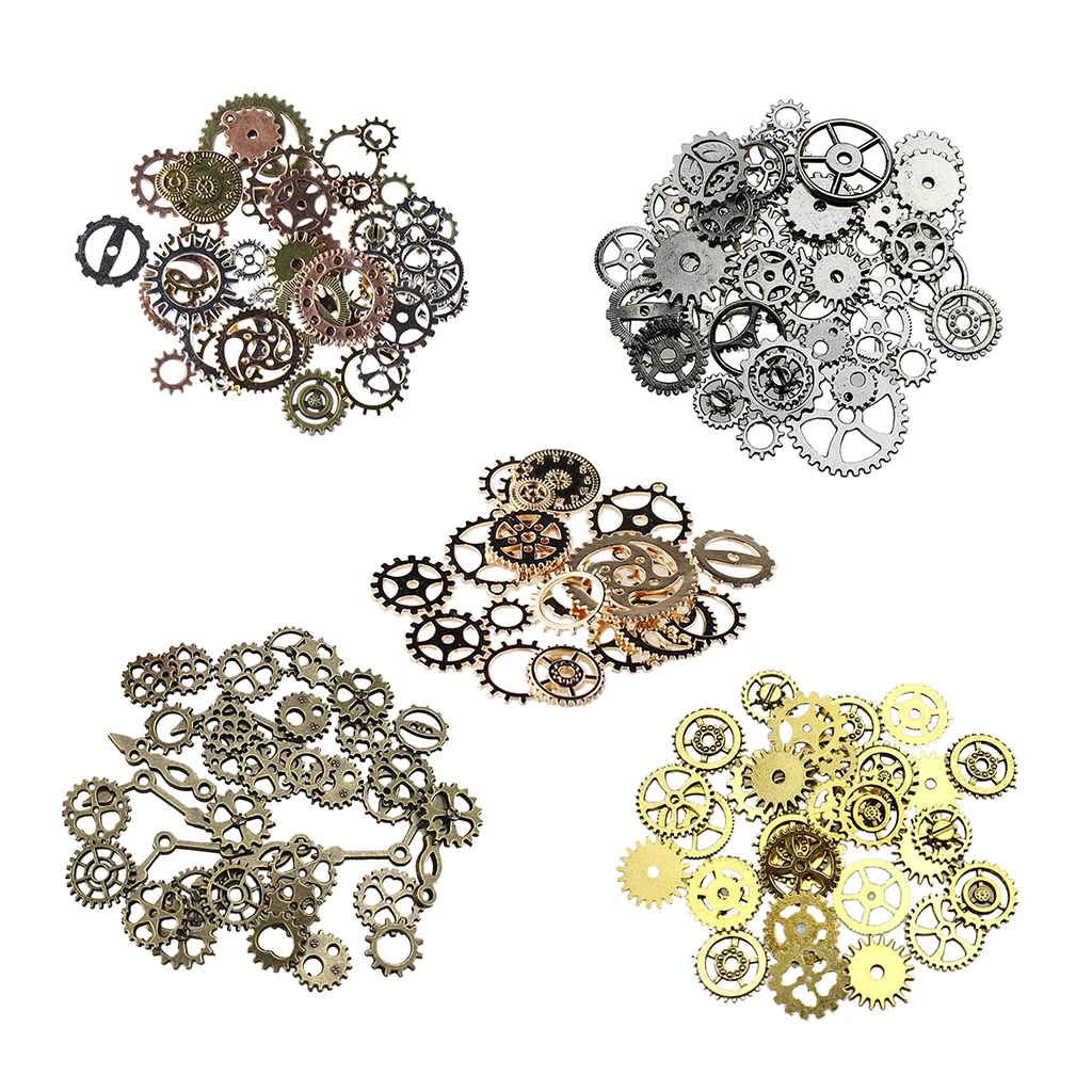 50 Assorted Steampunk Filigree Gears Charm Pendant Finding Cogs Disc Color Choic 50 Assorted Steampunk Filigree Gears Charm Pendant Finding Cogs Disc Color Choic