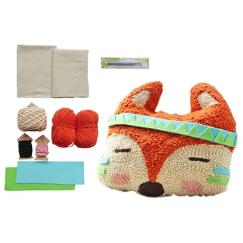 

DIY Knitting Wool Rug Hooking Kit Handcraft Woolen Embroidery Creative Gift with Knitting Wool / Cotton / Tool - Fox Doll