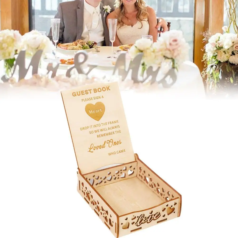 

TWISTER.CK Wooden Wedding Signature Box for Guests Message Leaving Decoration(Not Including Wood Chip)