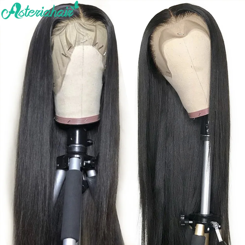 Asteria Hair 13х4 парики из натуральных волос на кружеве для черных женщин 250% плотность малазийские прямые парики на кружеве предварительно сорванный парик