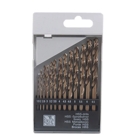 50Pcs 1.0mm-3.0mm HSS Mini Drill Twist Drill Bits Set Straight Shank Woodworking Metal Plastic Tools 13 Pcs 1.5mm-6.5mm - Цвет: 13pcs