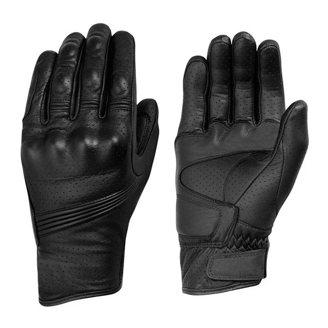 

2018 New Breathable Motorcycle Glove Black Genuine Leather Motocross Protection Guantes glove