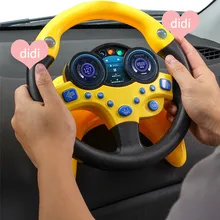 Simulation Small Steering Wheel Driver Sound Light Battery Operated Electonic Educational Toys Kids Pretend Toy#2676