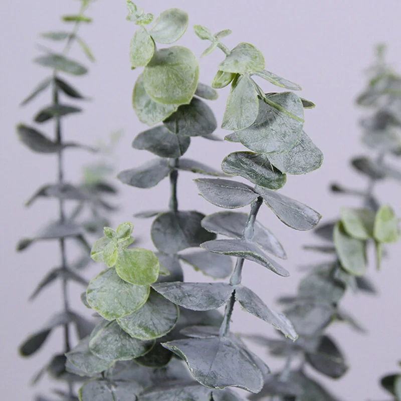 

Artificial Fake Silk Leaf Eucalyptus Plastic Green Plants DIY Garland Home Decor