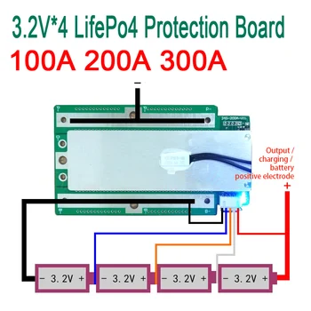 

4S 100A 200A 300A 3.2V LifePo4 Lithium Iron Phosphate Protection Board 12.8V High Current Inverter BMS PCM Motorcycle car start