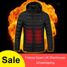 Мужские и женские куртки с подогревом, уличная жилетка, пальто с USB электрическим аккумулятором, длинные рукава, теплые куртки с капюшоном, теплая зимняя теплая одежда