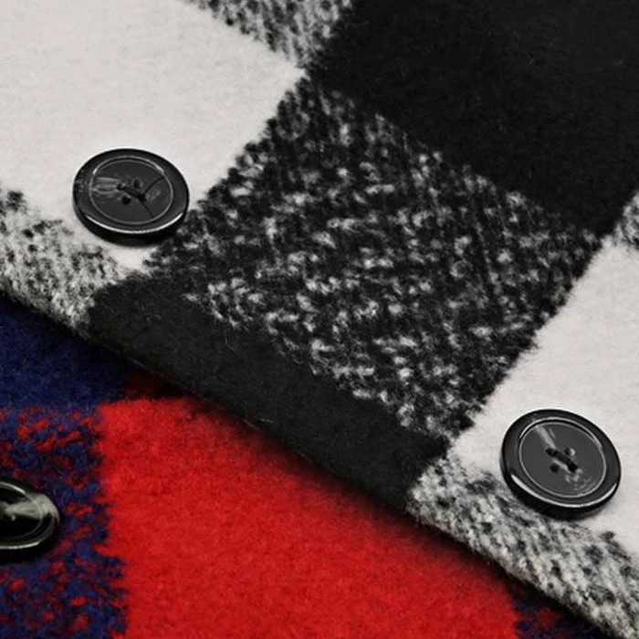 XL-4XL шерстяное пальто в клетку с лацканами, большой размер, Женское шерстяное пальто, длинное женское пальто с широкой талией, Зимняя мода, новая накидка