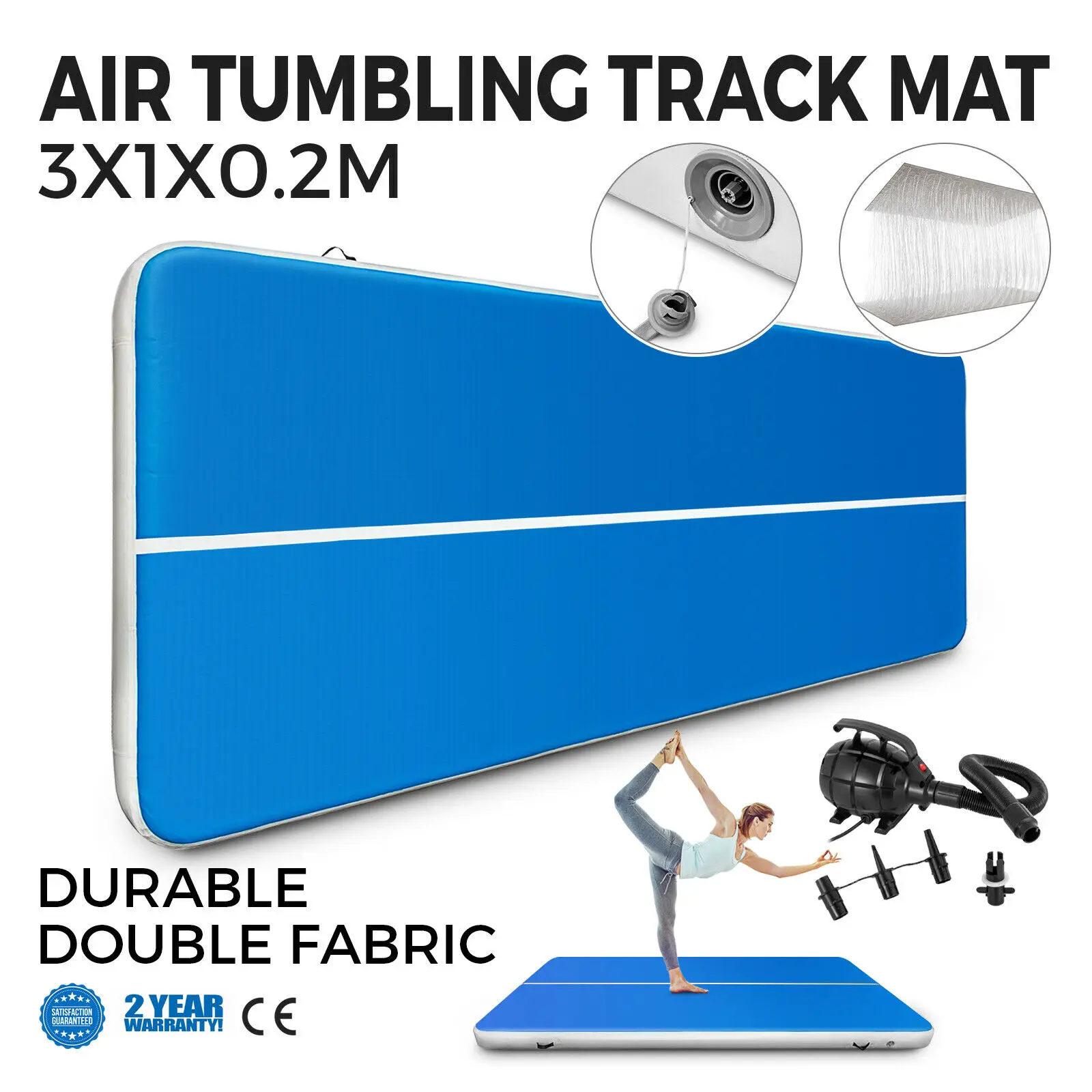

Inflatable Gymnastics mat Air Track Floor Home Tumbling Gym Mat Yoga Mat