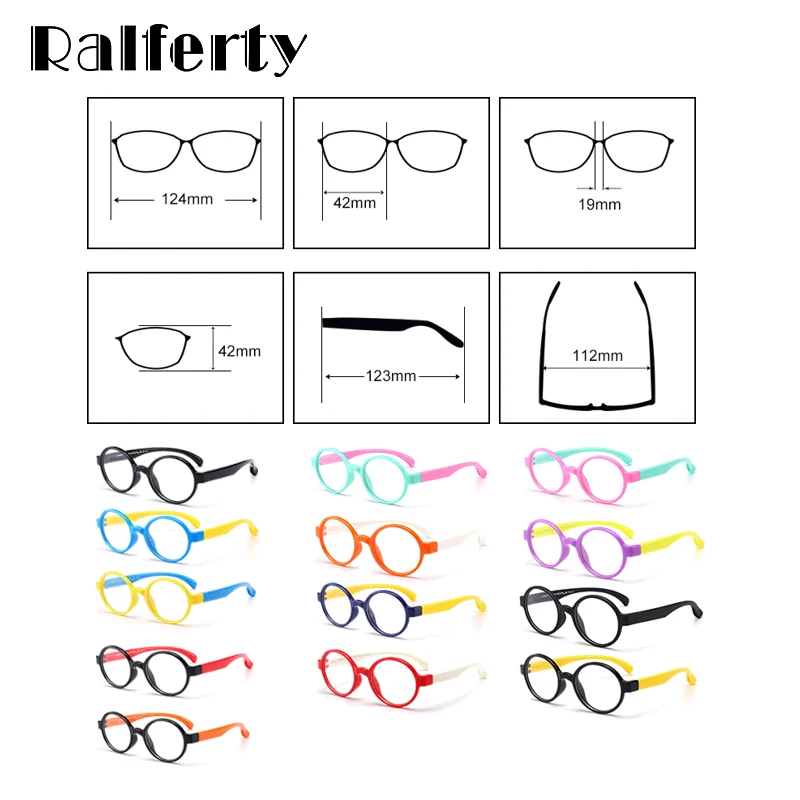 Ralferty, детская небьющаяся гибкая круглая рамка для очков, винтажные очки для близорукости, оправы для очков, оптические очки по рецепту K8146