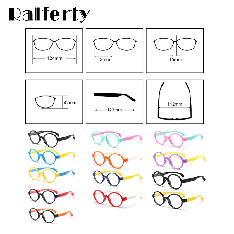 Ralferty 2018 детская небьющаяся гибкая круглая рамка для очков винтажные оправы