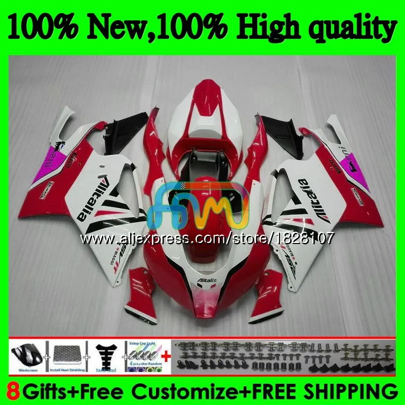RSV1000R для Aprilia RSV1000 Красный Белый ярко R Mille 03 04 05 06 55BS. 25 RSV1000RR РСВ 1000 R RR 1000R 2003 2004 2005 2006 обтекатель