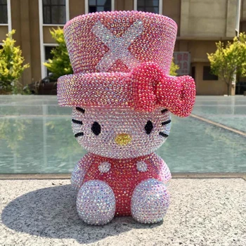 

Tony Chopper Kitty Money Box Handmade Rhinestone Deposit Box Children's Money Saving Bank Kids Coin Bank Helloo Kitty Home Decor