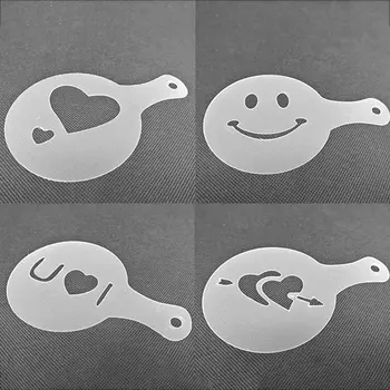 

16Pcs Coffee Mold Milk Molds Artistic Molds Fancy Coffee Tools Flower Pattern Mold Printing Foam Thickened