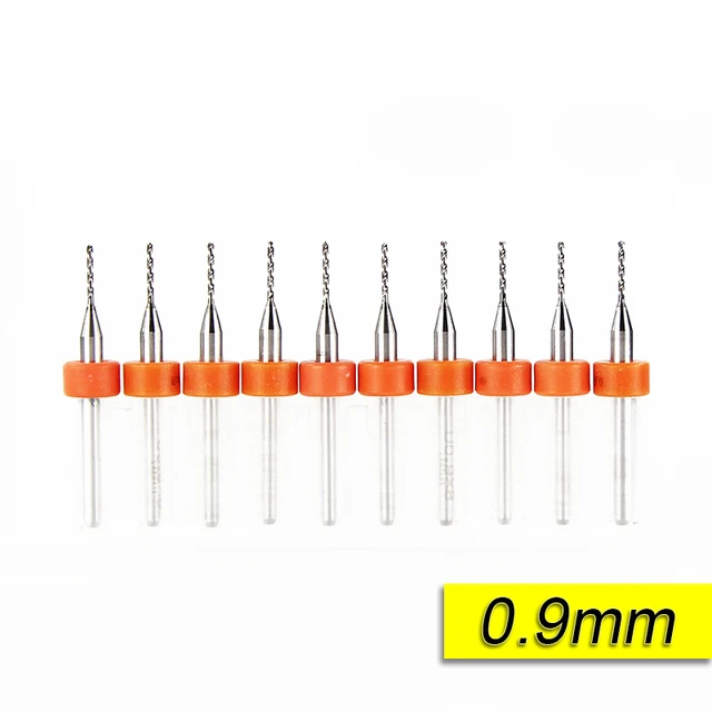 Free Shipping 10pcs 0.6mm-1.5mm Import Carbide PCB Drill Bits Print Circuit Board Mini CNC Drilling Bit Set 0.9mm