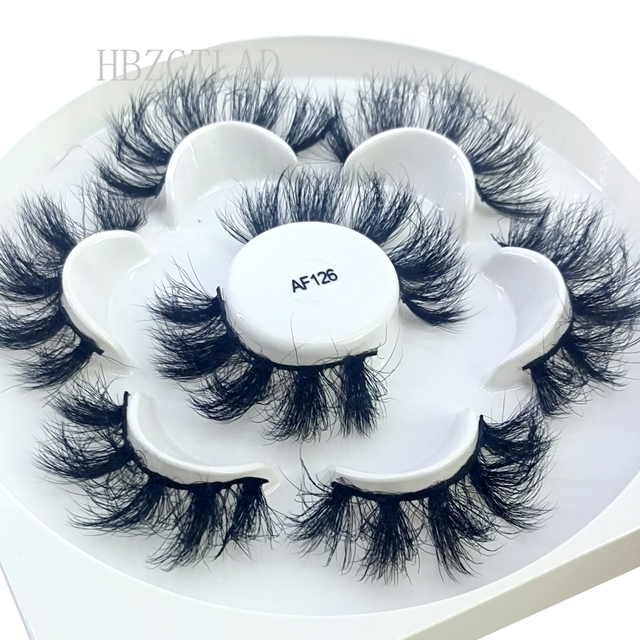 4Pair 3D Mink Eyelashes Fluffy Dramatic Eyelashes Makeup Wispy Mink Lashes Natural Long False Eyelashes Thick Fake Lashes