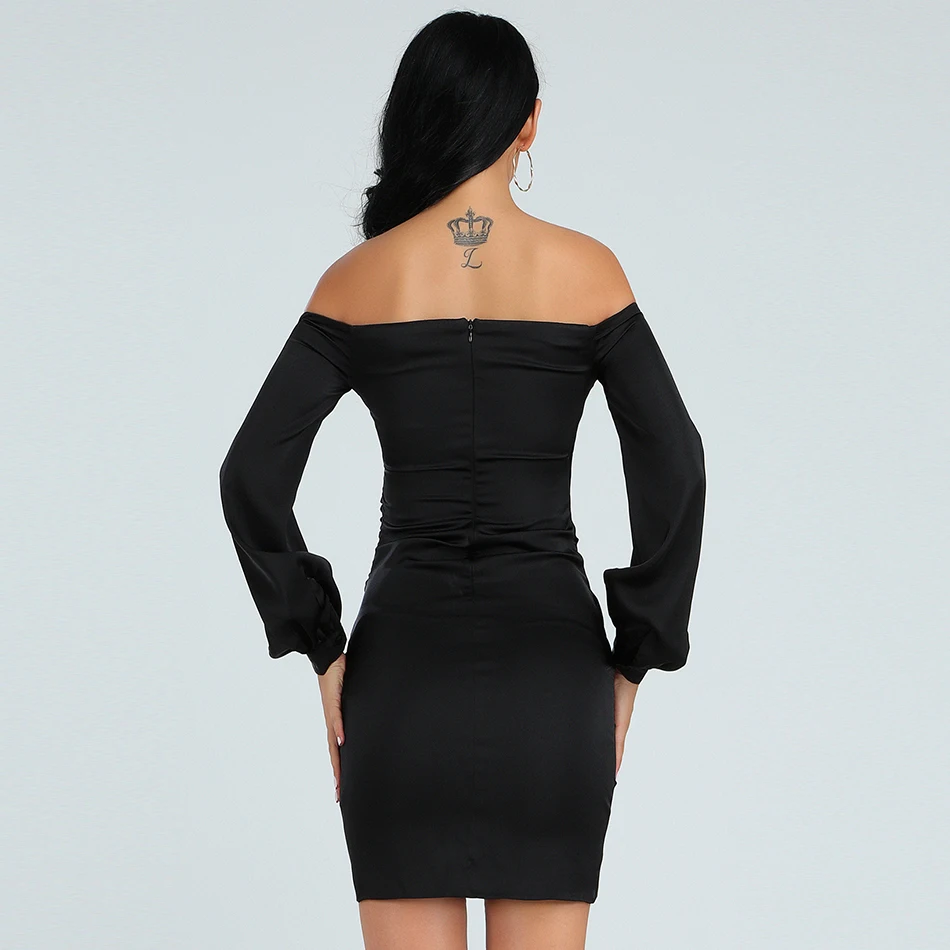 Seamyla новые сексуальные винтажные вечерние платья знаменитостей Vestidos короткая с рукавом-фонариком женское элегантное мини-платье