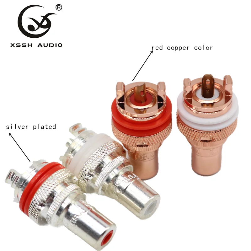 silver plated 8 шт. XSSH hifi полный медный с родиевым покрытием lotus сиденье RCA материнское сиденье fever усилитель Разъем lotus аудио терминал - Цвет: silver plated